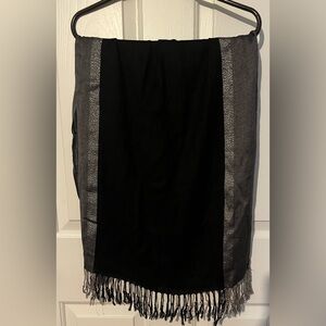 Elegant Black and Silver Wrap Shawl Scarf